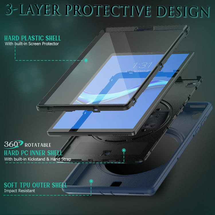 For Lenovo Tab M10 Plus X606F Shockproof TPU + PC Tablet Case with Holder & Pen Slot & Shoulder Strap
