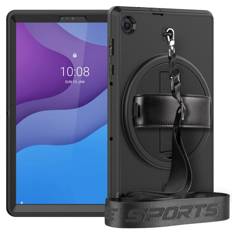 For Lenovo Tab M10 Plus X606F Shockproof TPU + PC Tablet Case with Holder & Pen Slot & Shoulder Strap