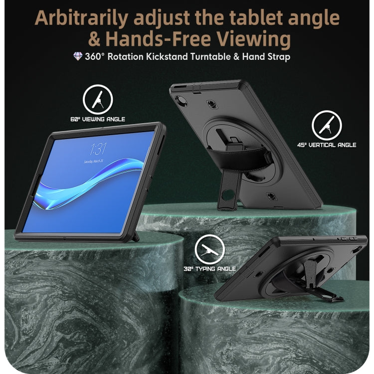 For Lenovo Tab M10 Plus X606F Shockproof TPU + PC Tablet Case with Holder & Pen Slot & Shoulder Strap