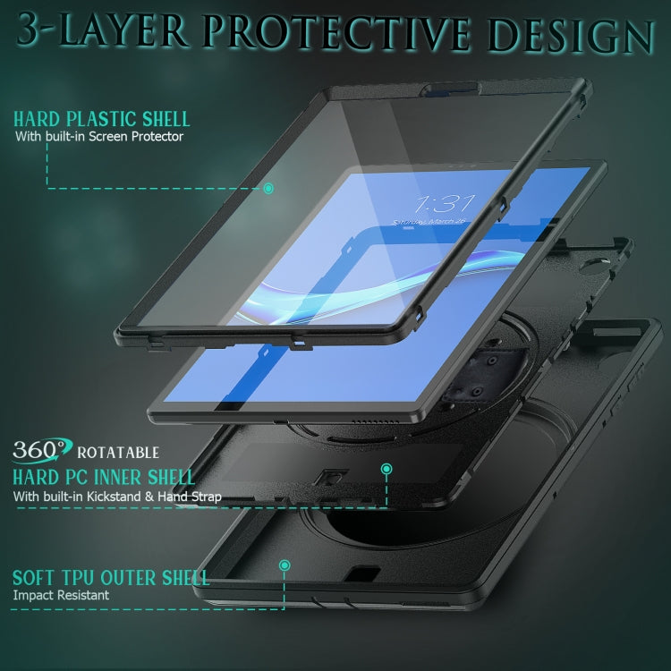 For Lenovo Tab M10 Plus X606F Shockproof TPU + PC Tablet Case with Holder & Pen Slot & Shoulder Strap