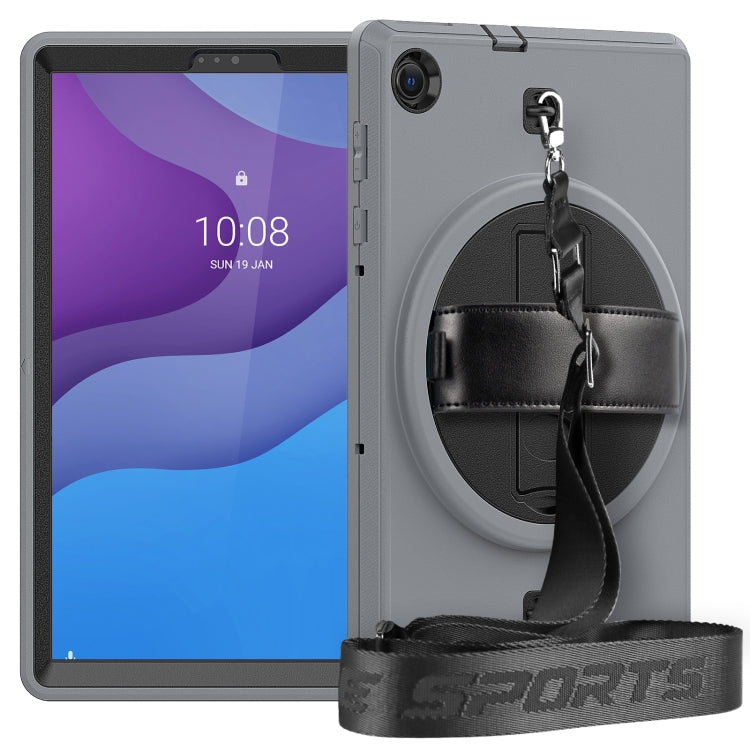 For Lenovo Tab M10 Plus X606F Shockproof TPU + PC Tablet Case with Holder & Pen Slot & Shoulder Strap
