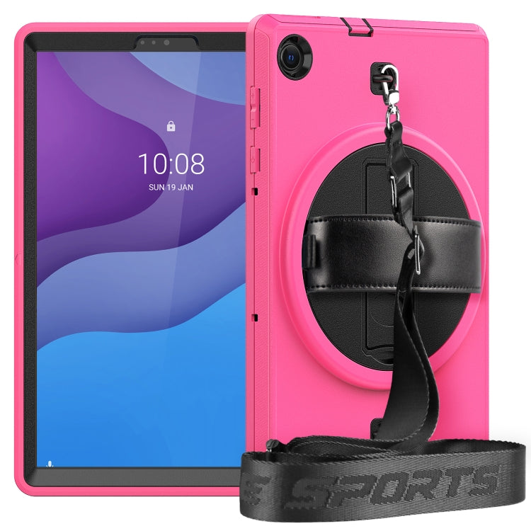 For Lenovo Tab M10 Plus X606F Shockproof TPU + PC Tablet Case with Holder & Pen Slot & Shoulder Strap