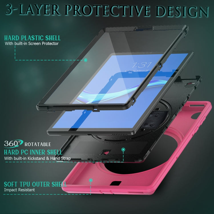 For Lenovo Tab M10 Plus X606F Shockproof TPU + PC Tablet Case with Holder & Pen Slot & Shoulder Strap