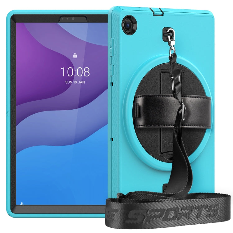 For Lenovo Tab M10 Plus X606F Shockproof TPU + PC Tablet Case with Holder & Pen Slot & Shoulder Strap