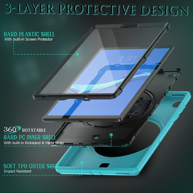 For Lenovo Tab M10 Plus X606F Shockproof TPU + PC Tablet Case with Holder & Pen Slot & Shoulder Strap