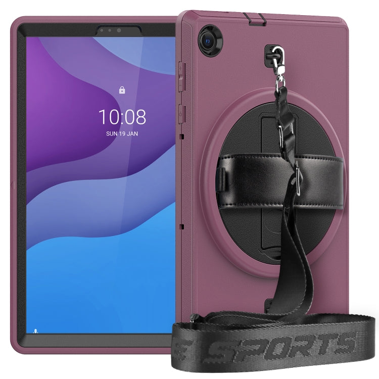 For Lenovo Tab M10 Plus X606F Shockproof TPU + PC Tablet Case with Holder & Pen Slot & Shoulder Strap
