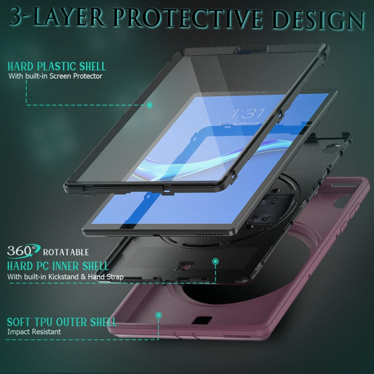For Lenovo Tab M10 Plus X606F Shockproof TPU + PC Tablet Case with Holder & Pen Slot & Shoulder Strap