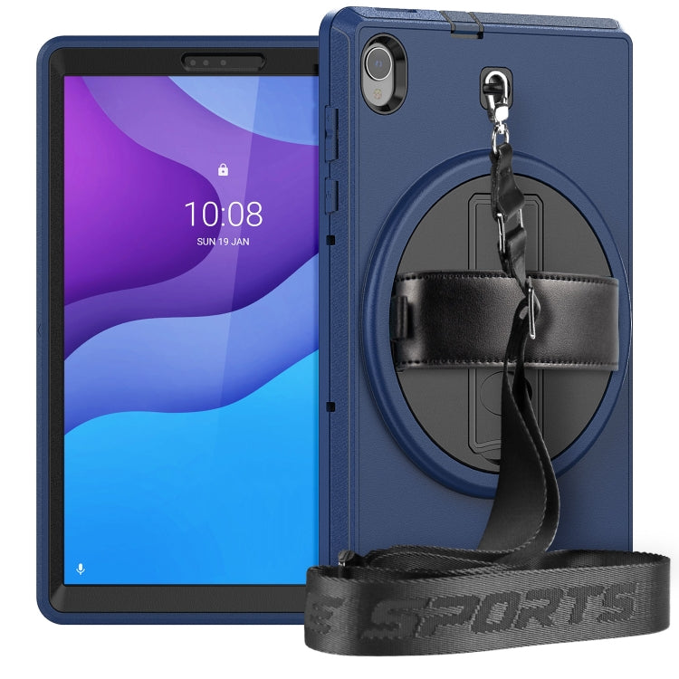 For Lenovo Tab M10 TB-306X Shockproof TPU + PC Tablet Case with Holder & Pen Slot & Shoulder Strap