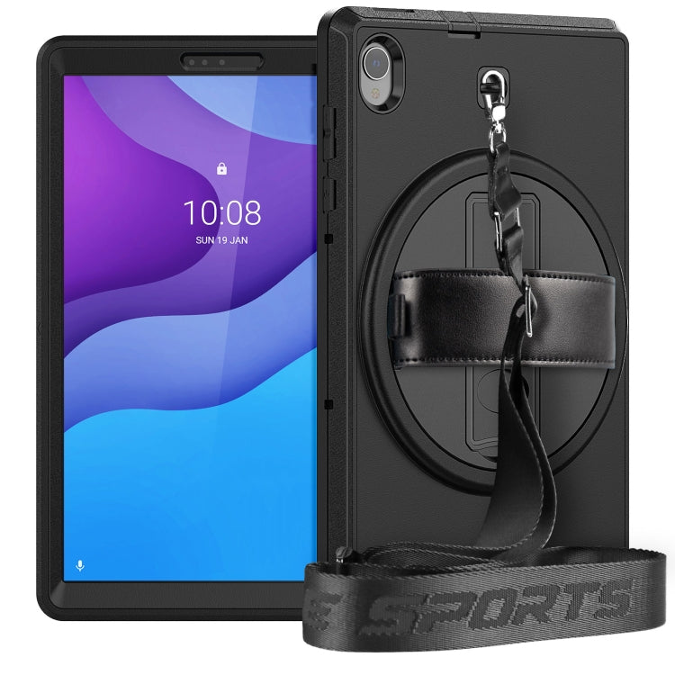 For Lenovo Tab M10 TB-306X Shockproof TPU + PC Tablet Case with Holder & Pen Slot & Shoulder Strap