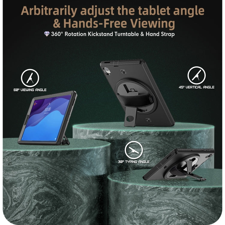 For Lenovo Tab M10 TB-306X Shockproof TPU + PC Tablet Case with Holder & Pen Slot & Shoulder Strap