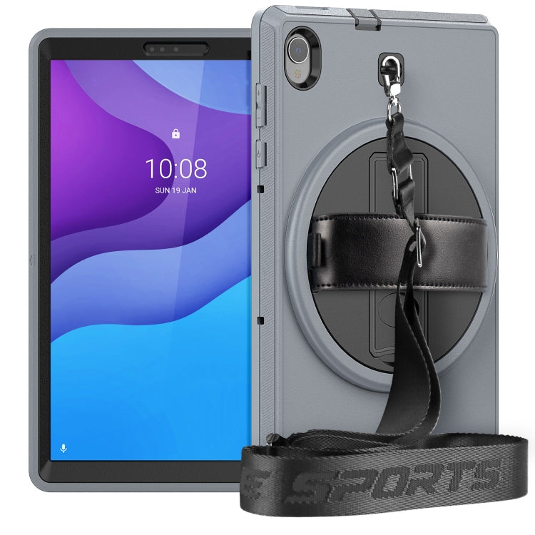 For Lenovo Tab M10 TB-306X Shockproof TPU + PC Tablet Case with Holder & Pen Slot & Shoulder Strap