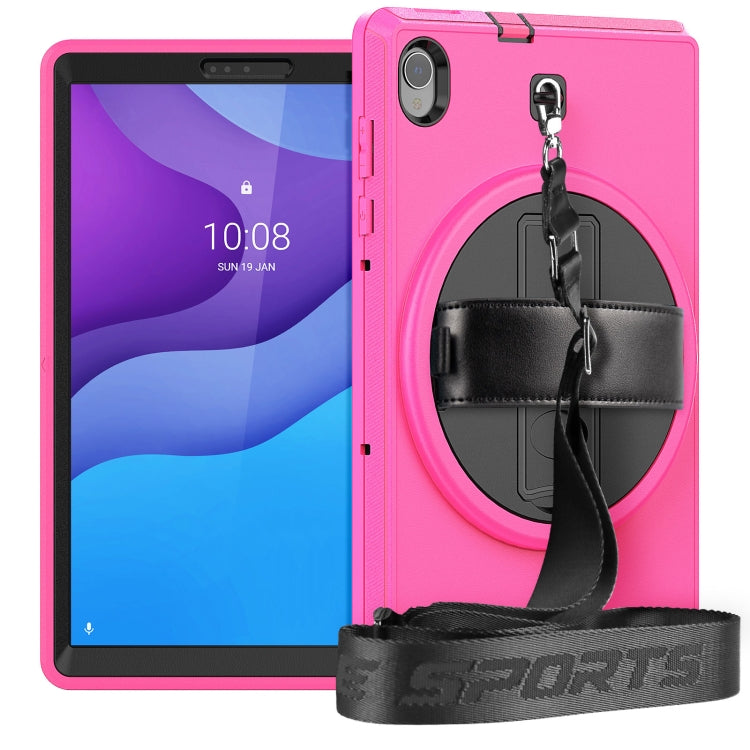 For Lenovo Tab M10 TB-306X Shockproof TPU + PC Tablet Case with Holder & Pen Slot & Shoulder Strap
