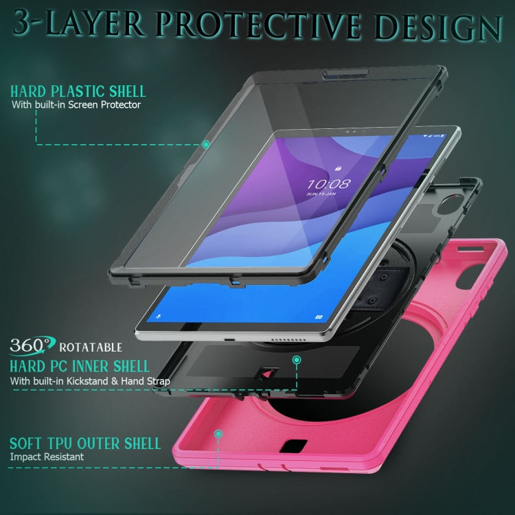 For Lenovo Tab M10 TB-306X Shockproof TPU + PC Tablet Case with Holder & Pen Slot & Shoulder Strap