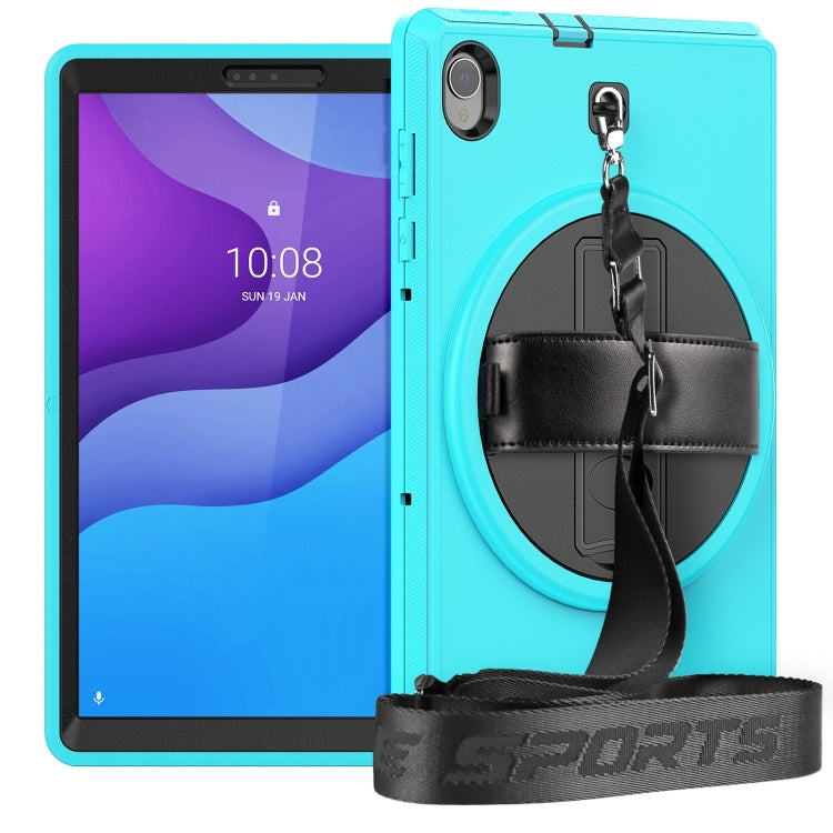 For Lenovo Tab M10 TB-306X Shockproof TPU + PC Tablet Case with Holder & Pen Slot & Shoulder Strap