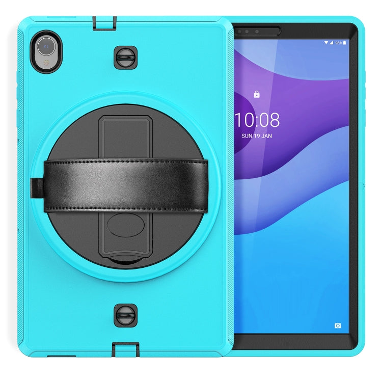 For Lenovo Tab M10 TB-306X Shockproof TPU + PC Tablet Case with Holder & Pen Slot & Shoulder Strap