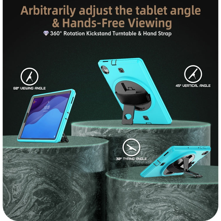 For Lenovo Tab M10 TB-306X Shockproof TPU + PC Tablet Case with Holder & Pen Slot & Shoulder Strap