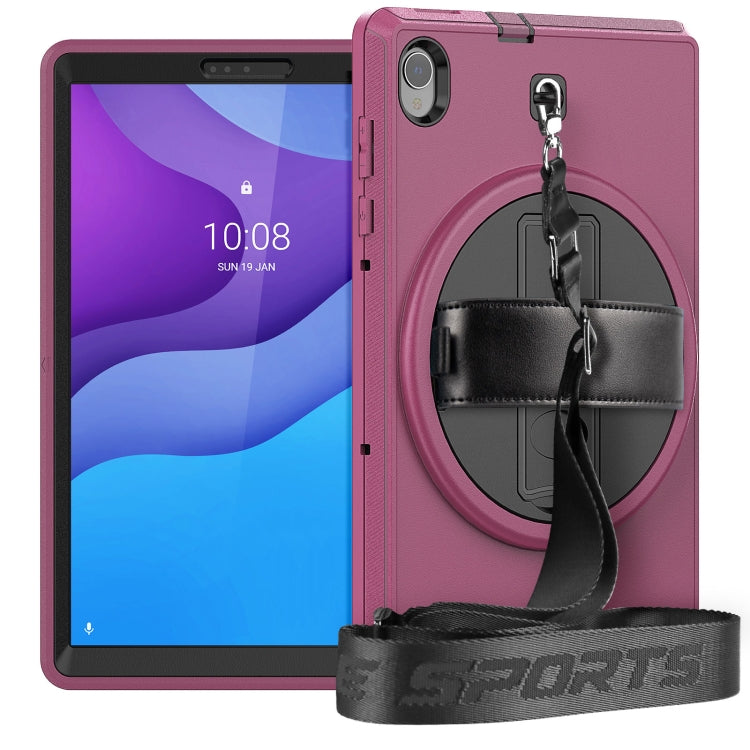 For Lenovo Tab M10 TB-306X Shockproof TPU + PC Tablet Case with Holder & Pen Slot & Shoulder Strap