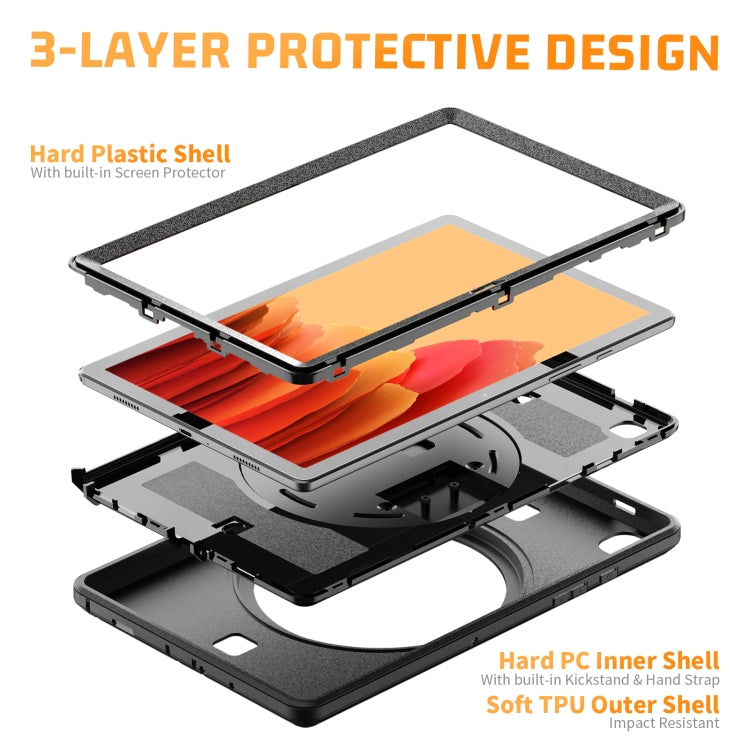 For Samsung Galaxy Tab A7 10.4 T500 / T505 Shockproof TPU + PC Tablet Case with Holder & Pen Slot & Shoulder Strap