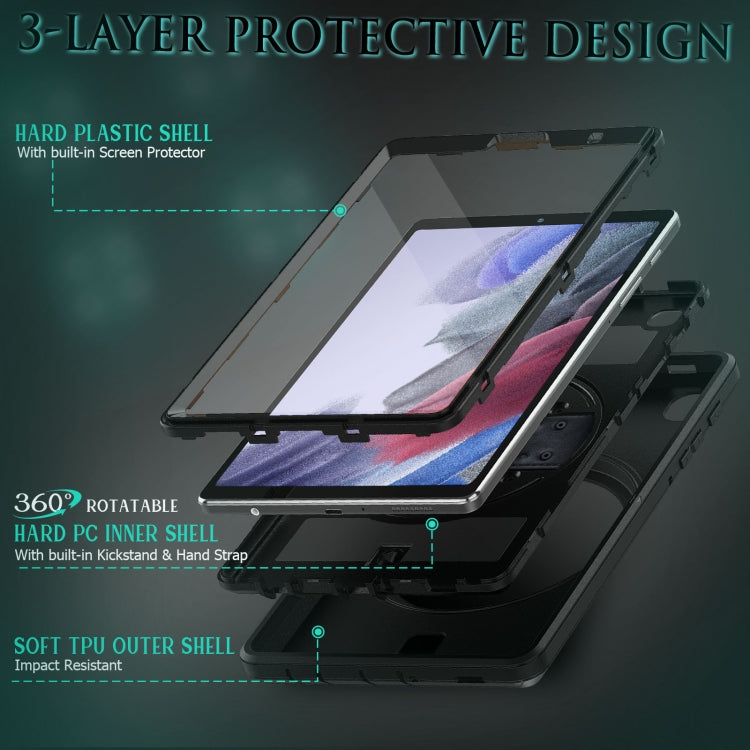 For Samsung Galaxy Tab A7 Lite T220 / T225 Shockproof TPU + PC Tablet Case with Holder & Pen Slot & Shoulder Strap