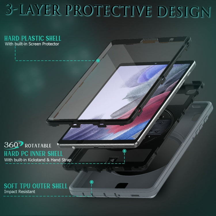 For Samsung Galaxy Tab A7 Lite T220 / T225 Shockproof TPU + PC Tablet Case with Holder & Pen Slot & Shoulder Strap