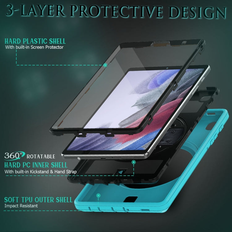 For Samsung Galaxy Tab A7 Lite T220 / T225 Shockproof TPU + PC Tablet Case with Holder & Pen Slot & Shoulder Strap