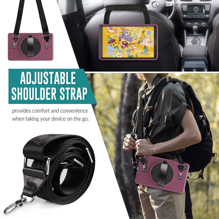 For Samsung Galaxy Tab A7 Lite T220 / T225 Shockproof TPU + PC Tablet Case with Holder & Pen Slot & Shoulder Strap