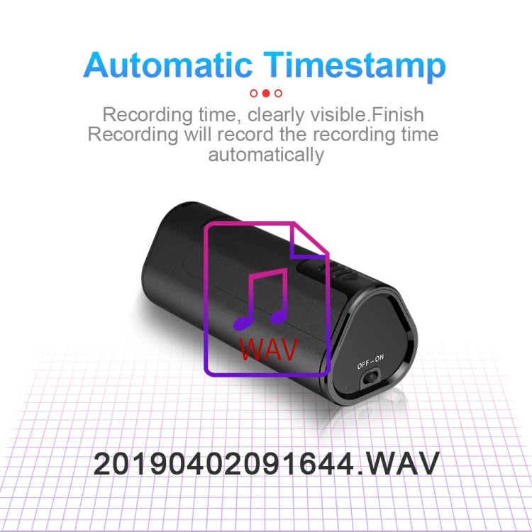 Q51 Intelligent HD Noise Reduction Remote Voice Control Recorder, Capacity:32GB(Black)