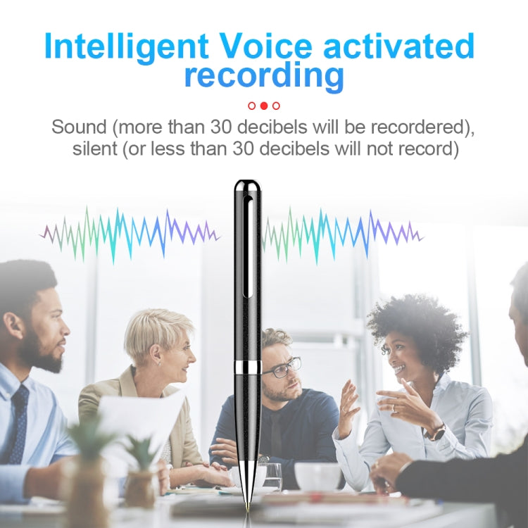 Q96 Intelligent HD Digital Noise Reduction Recording Pen, Capacity:64GB(Black)