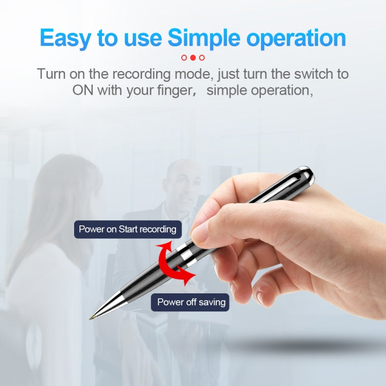 Q96 Intelligent HD Digital Noise Reduction Recording Pen, Capacity:128GB(Black)