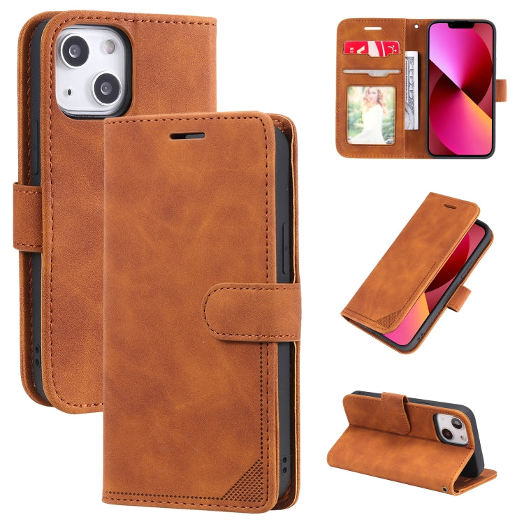 For iPhone 13 Skin Feel Anti-theft Brush Horizontal Flip Leather Phone Case For iPhone13