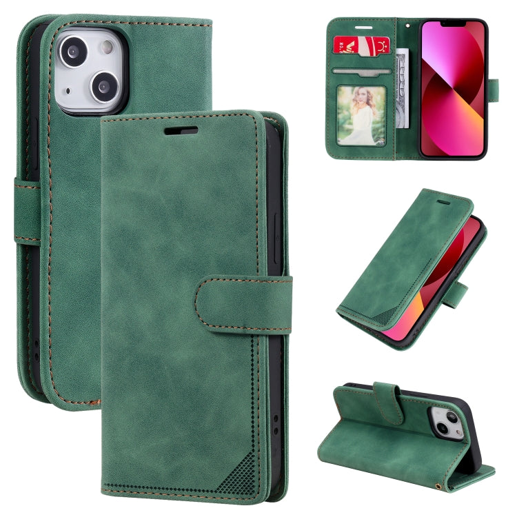 For iPhone 13 Skin Feel Anti-theft Brush Horizontal Flip Leather Phone Case For iPhone13