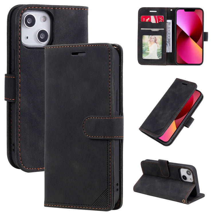 For iPhone 13 Skin Feel Anti-theft Brush Horizontal Flip Leather Phone Case For iPhone13