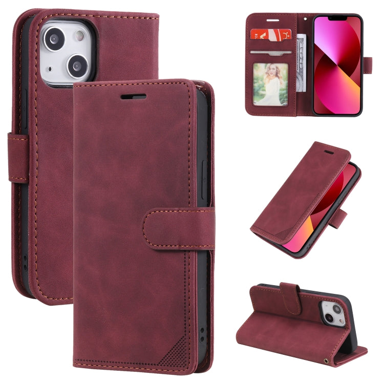 For iPhone 13 Skin Feel Anti-theft Brush Horizontal Flip Leather Phone Case For iPhone13