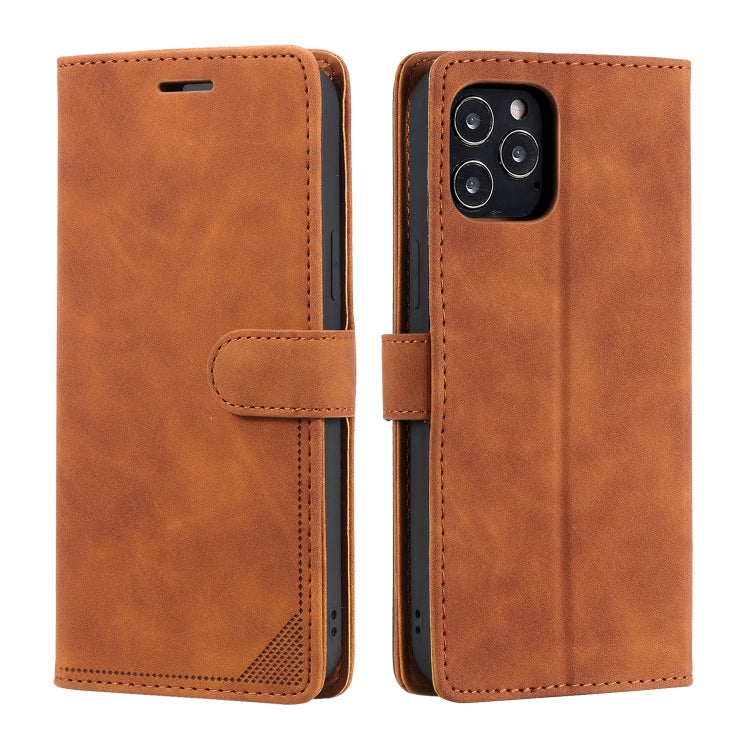 For iPhone 12 Pro Max Skin Feel Anti-theft Brush Horizontal Flip Leather Phone Case