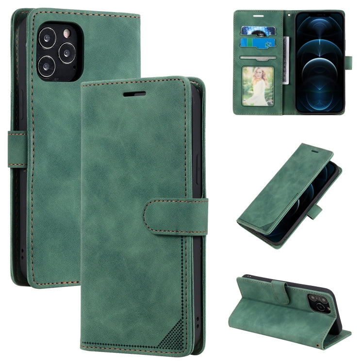 For iPhone 12 Pro Max Skin Feel Anti-theft Brush Horizontal Flip Leather Phone Case