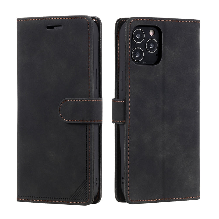 For iPhone 12 Pro Max Skin Feel Anti-theft Brush Horizontal Flip Leather Phone Case