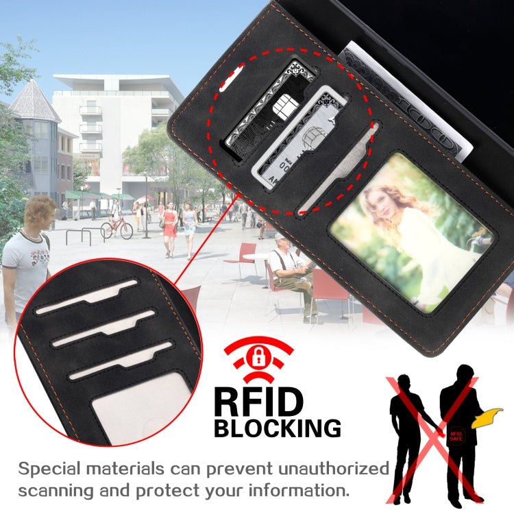For iPhone 12 Pro Max Skin Feel Anti-theft Brush Horizontal Flip Leather Phone Case