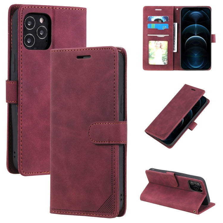 For iPhone 12 Pro Max Skin Feel Anti-theft Brush Horizontal Flip Leather Phone Case