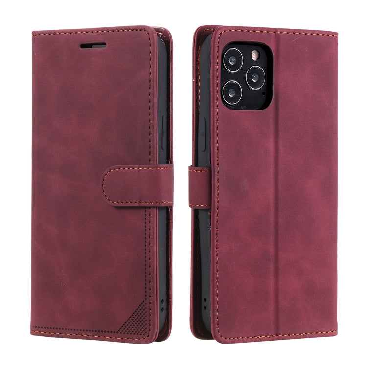 For iPhone 12 Pro Max Skin Feel Anti-theft Brush Horizontal Flip Leather Phone Case