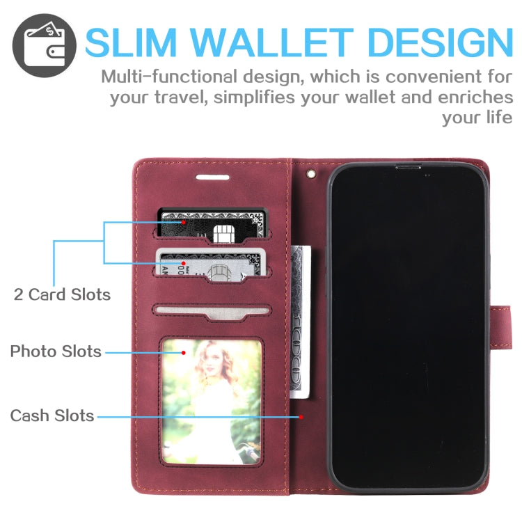 For iPhone 12 Pro Max Skin Feel Anti-theft Brush Horizontal Flip Leather Phone Case