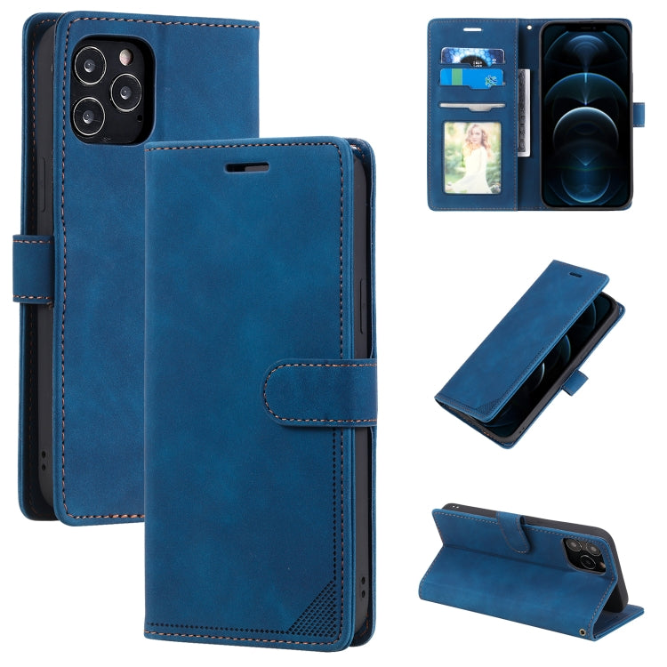 For iPhone 12 Pro Max Skin Feel Anti-theft Brush Horizontal Flip Leather Phone Case
