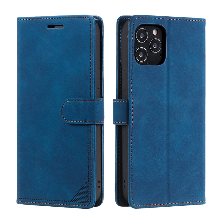 For iPhone 12 Pro Max Skin Feel Anti-theft Brush Horizontal Flip Leather Phone Case