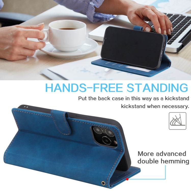 For iPhone 12 Pro Max Skin Feel Anti-theft Brush Horizontal Flip Leather Phone Case
