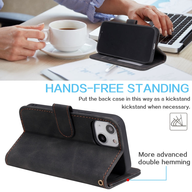 For iPhone 12 mini Skin Feel Anti-theft Brush Horizontal Flip Leather Phone Case