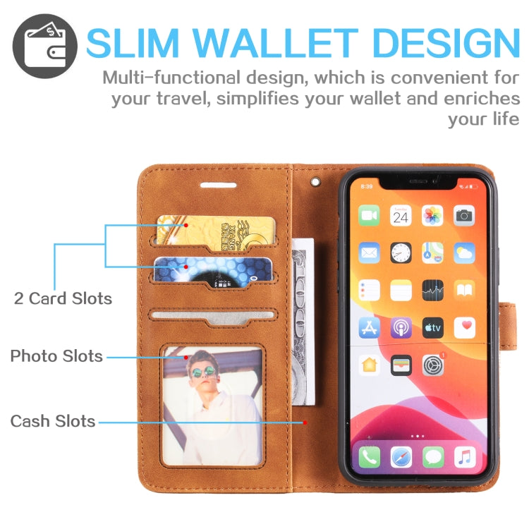 Skin Feel Anti-theft Brush Horizontal Flip Leather Phone Case For iPhone 11 Pro