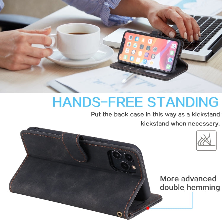 Skin Feel Anti-theft Brush Horizontal Flip Leather Phone Case For iPhone 11 Pro