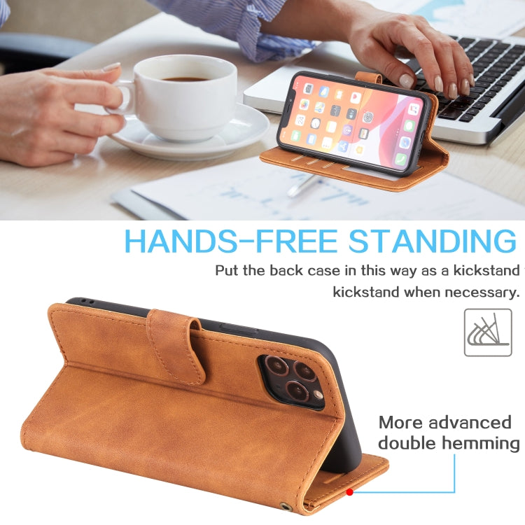 Skin Feel Anti-theft Brush Horizontal Flip Leather Phone Case For iPhone 11