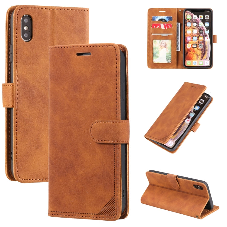 For iPhone XS Max Skin Feel Anti-theft Brush Horizontal Flip Leather Phone Case