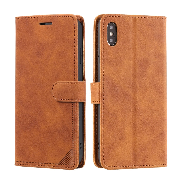 For iPhone XS Max Skin Feel Anti-theft Brush Horizontal Flip Leather Phone Case