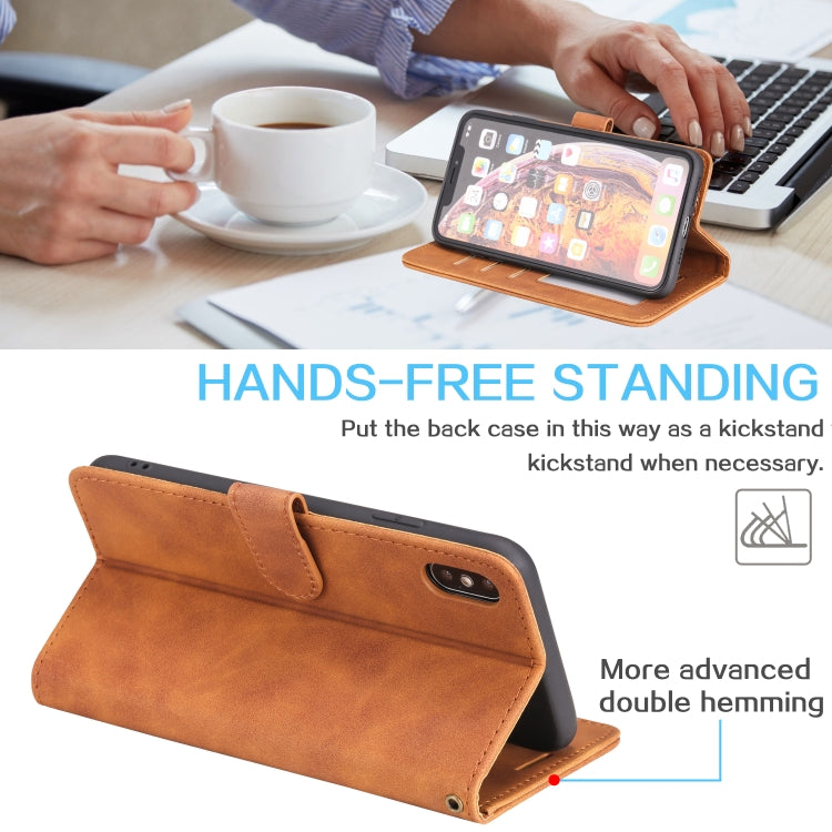 For iPhone XS Max Skin Feel Anti-theft Brush Horizontal Flip Leather Phone Case